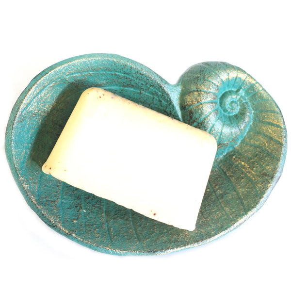 Cast Iron Soap Dish - Shell - Verdigris cast-iron-soap-dishes ,cast-iron-products ,cast-iron-soap-dishes