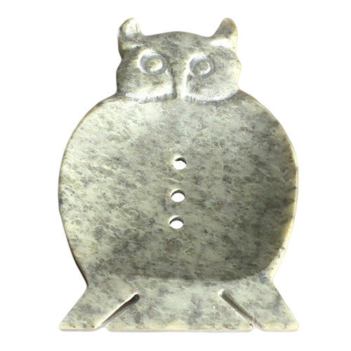 Large Soapstone Dish - Owl animal-soapstone-soap-dishes